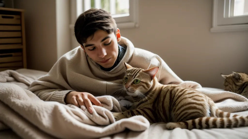Chat qui apprend à donner la patte grâce à l'éducation positive et à la technique de la main fermée