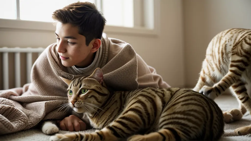 Main tenant une friandise au ras du museau d'un chat, pour guider en douceur le début du tour de la roulade