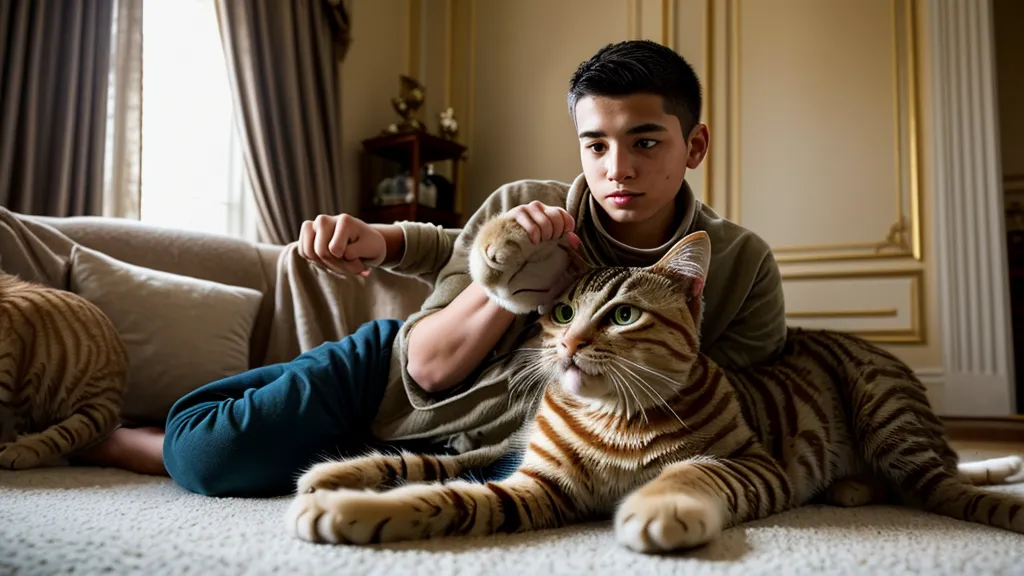 Main tenant une friandise devant le nez d'un chat pendant l'apprentissage du tour sur lui-même