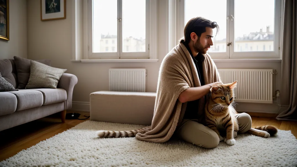 Chat filant hors d'un tunnel de jeu déplié, résultat d'un enrichissement de l'environnement réussi