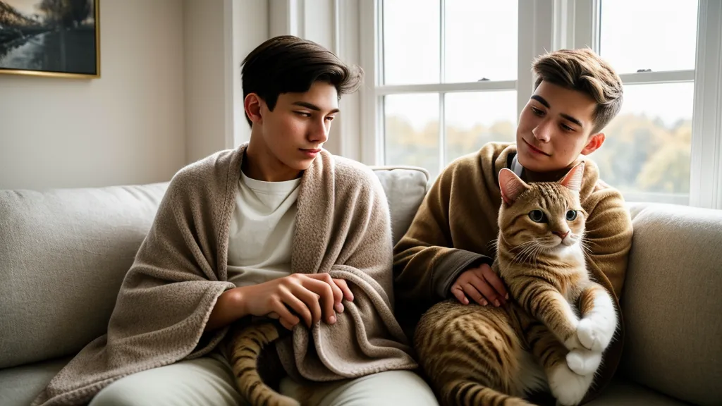 Main caressant l'épaule d'un chat, première étape vers la manipulation douce de ses pattes
