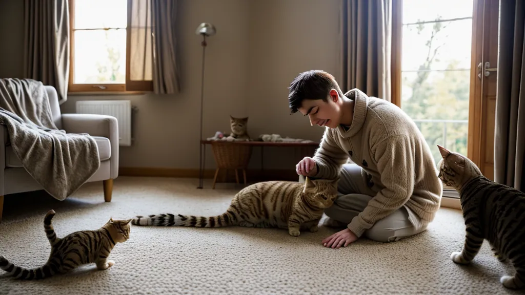 Accessoires indispensables pour l'éducation positive du chat : clicker, plumeau et tapis de séance