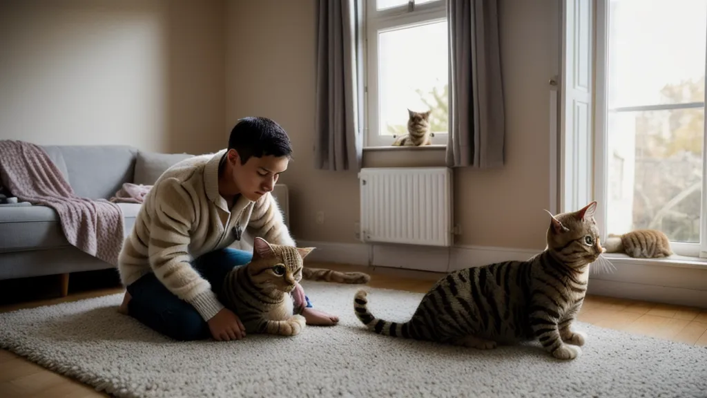 Le guide Univers des Chats, un accessoire clé pour l'éducation positive, posé près d'un chat qui dort